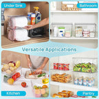 Vtopmart 1 Pack Trash Bag Holder, Stackable Garbage Bag Dispenser for 13/30/33 Gallon Bags, Onion and Potato Storage Bins for Kitchen, Clear Organizer Bins for Under Sink, Laundry Room