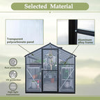 Large Walk-in Clear Polycarbonate Greenhouse with Rain Gutters & Adjustable Roof Vent - Sturdy Aluminum Frame Outdoor Plant House for Vegetable, Flower & Garden Growth-Outbuilding (6x12 ft)
