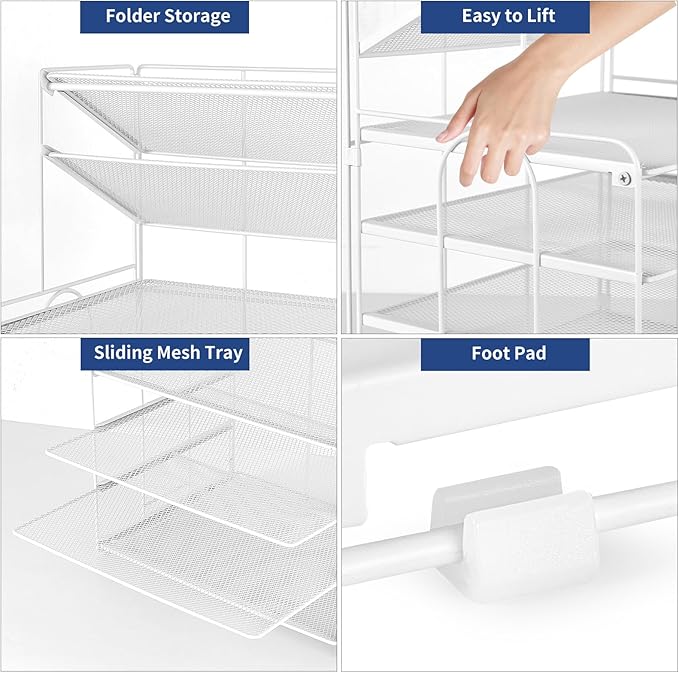 OPNICE 6-Tier Letter Tray Paper Organizer, Desk Organizers and Accessories, Desktop File Organizer, Office Desk Accessories for Office Supplies(White)