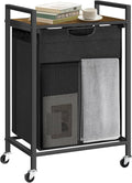 Laundry Sorter, Laundry Basket with 1 Pull-Out Removable Oxford Fabric Bag, 1 x 18.3 Gallons, Total 69L, Cloth Laundry Hamper with a Top Shelf 20"x13" (Black and Rust)