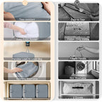 Comforter Storage Bag - 130L Blanket Storage Bags Front-opening Ultra Space Saving Self Compression Organizer, Washable Compression Bags for Storage Comforter Blanket, 1 Pack, Grey