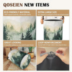 Large Laundry Basket,Green Forest Collapsible Laundry Baskets,Misty Mountains Waterproof Oxford Hamper with Handles for Bathroom Bedroom Nursery Home Storage 16"x20"