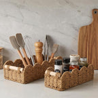 2 Pcs Toilet Paper Storage Basket, Beige Scalloped Edge Paper Rope Wicker Basket for Over Toilet Tank Top, Home Bathroom Bedroom Decor and Organization, Beige