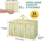 BALEINE 8-Pack Oversized Moving Bags with Reinforced Handles, Heavy-Duty Storage Tote for Clothes, Moving Supplies (Color Strip, 8-Pack)