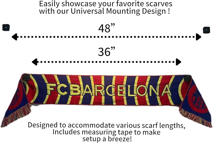 Magnetic Sports Scarf Wall Display (Black)
