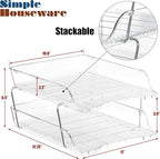 Simple Houseware 2-Tier Clear Stackable Letter Tray Organizer – Desktop File Holder for A4/Letter Size Paper, Document Sorter, Office Desk Paper Organizer, Transparent File Storage