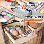uxcell 1 Set Foldable Cloth Storage Box, 12 Slots Fabric Socks Underwear Drawer Dividers Organizers Baskets Bins for Clothes Socks Scarves Ties, Coffee