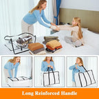Vieshful 5 Pack Clear Comforter Storage Bag, 60L Clothes Storage Bag with Zipper Closet Organizer, Plastic Storage Containers Moving bags for Comforter, Blanket, Bedding, Duvet, Toys