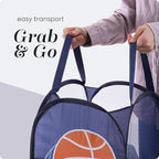 Handy Laundry Collapsible Mesh Pop Up Laundry Hamper with Side Pocket – Breathable, Space-Saving, Foldable Clothes Basket for Laundry, Storage, Travel, Dorm, Sports, 24 Inch
