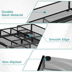 2 Pack Expandable Desk Drawer Organizer Tray with 10 Adjustable Compartments Metal Mesh Office Drawer Organizer for Home, School Supplies, Makeup Vanity & Jewelry (Black)