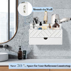 Hair Tool Organizer, Hair Dryer Holder with Drawer, Bathroom Countertop Organizer for Bathroom Accessories, Blow Dryer Organizer for Hair Styling Tools, Vanity Organizer for Bathroom, Vanity, Kitchen