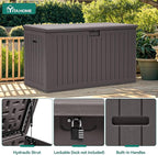 YITAHOME 220 Gallon Double-Wall Deck Box with Divider & Side Handles, Outdoor Large Storage for Patio Furniture Cushions, Garden Pool Accessories, Water Resistant & Lockable