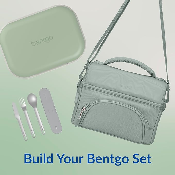 Bentgo Chill Max Leak-Proof XL Lunch Box - Included Ice Pack Keeps Food Cold; 5-Cup Capacity for Adults & Ages 8+, 3 or 4 Compartment Bento Box, BPA-Free, Dishwasher Safe (Clay Green & Gray)