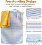 Lifewit 2 Pack Laundry Basket 80L Each, Collapsible Clothes Hamper with Reinforced Handles, Freestanding Waterproof Design for Bedroom and Laundry Room, Blue 160L Total