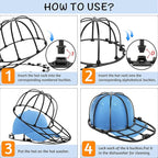 2 Pack Hat Washer Cage for Washing Machine Baseball Cap Washer for Dishwasher, Hat Racks Cleaner Holder for Adults and Kids Ball Hats Cleaning, Black
