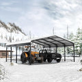 20x20 FT Metal Carport with Heavy Duty Carport Canopy, Car Port with Reinforced Base and Five Canopy Beams, 2 Car Garage Shelter for Car, Boats and Truck