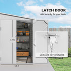 Outsunny 4.6' x 9' Steel Outdoor Storage Shed, Waterproof Lean to Shed, Metal Garden Tool House with Foundation Kit, Lockable Doors, Gloves and 2 Air Vents for Backyard, Patio, Lawn, White