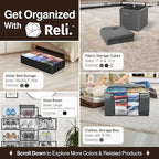 Reli. Shoe Boxes (7 Pack) | Clear Shoe Storage Boxes Stackable and Compact | Lightweight Plastic Storage Box with Ventilation Holes, Swing Door | Interlocking Containers, Stackable Rack | Black