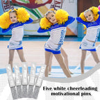 Kigeli 30 Pcs Spirit Clips Cheer Pins Cheerleader Gifts Clothes Pins for Backpacks Competition Glittered for Team Cheer Gifts Stuff Supplies Party Favors Accessories Bulk(Silver,Shiny)