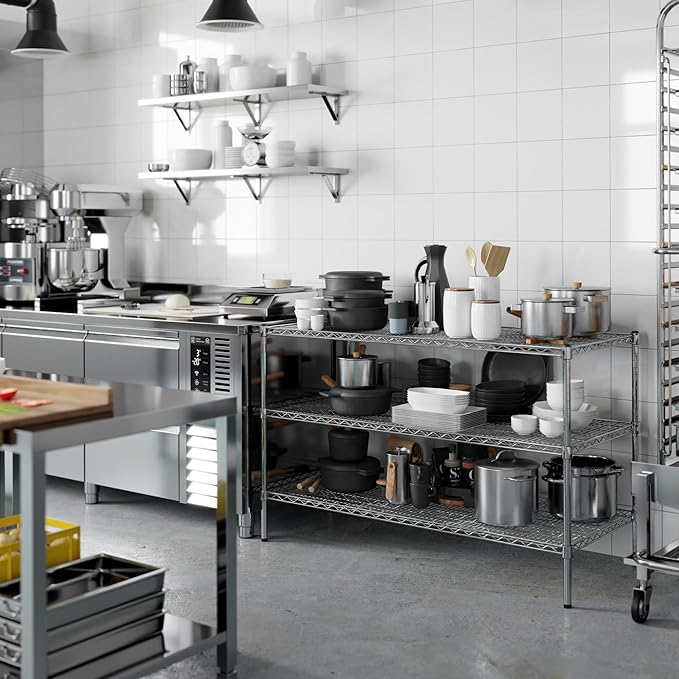 24" Deep x 54" Wide x 34" Height Wire Shelving Kit | 3-Tier | NSF Commercial Storage Rack Unit