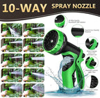 Garden Hose 100 ft Water Hose Flexible Heavy Duty Outdoor Lightweight No Kink Long Non-Expandable High Pressure Flat Hoses Pipe 100’ Strong 3/4’’ Brass Fitting for Outside Yard Lawn Car Wash