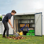 Outdoor Storage Shed,80 Cu.Ft Outdoor Trash Storage Box 5.8x3.3 FT with Lockable Door&Sloped Roof,Cabinet with Multi-Use Rust Prevention Galvanized Steel Enclosure for Yard, Garden, Patio