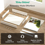 TokeShimi 20 x 26 Recessed Medicine Cabinet with Mirror, Assembly Required, Frameless Medicine Cabinet for Bathroom, Tempered Beveled Mirror, Stepless Adjustable Shelves, DTC Hinge