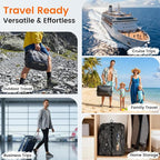 Vacuum Travel Bags with Pump, 34L Space Saver Vacuum Compression Bags for Travel Luggage Suitcase Backpack, Waterproof & Reusable Vacuum Packing Cubes for Clothing (1PCS + Pump)
