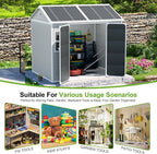 WACASA 8x6 FT Resin Plastic Shed with Floor, Heavy-Duty 21-Gauge Reinforced Steel Frame, 16mm Ultra-Thick Panels, Outdoor Storage Sheds with Windows and Air Vents