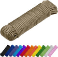 TECEUM Rope – 90 Feet x 3/8 Inch (10mm) – Coyote Brown – Strong All-Purpose Utility Rope – Camping, Crafting, Flag Pole, Indoor & Outdoor – Polypropylene Nylon Poly Lightweight Diamond Braided Cord