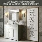 30x24 Bathroom Medicine Cabinet with Mirror,Aluminum Alloy Frame with Mirror Side Panels,Surface or Recessed Medicine Cabinet with Adjustable Shelves,Assembly Required