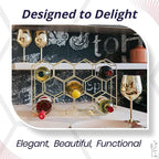 Gusto Nostro Countertop Wine Rack - 14 Bottle Freestanding Modern Gold Metal Small Wine Rack - 3 Tier Tabletop Wine Holder Stand for Cabinet, Pantry, Wine Bottle Storage - No Assembly Required