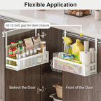 Hanging Bathroom Baskets Fine Mesh Wire Storage Basket Over Cabinet Door Organizer No Drilling Required for Kitchen Bathroom Office, Large, 2 Pack