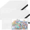 Jetec 32 Pcs Mesh Zipper Bags Toy Storage Bikini Organizer Bag Bolsas Para Guardar Trajes De Bano Waterproof Zipper Reusable Pouch Puzzle Multipurpose for Storage Office(White,7.5 x 5 Inch)