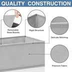 Criusia Drawer Organizer Clothes 24 Pack, Fabric Closet Organizers and Storage Bins for Underwear Sock, Odorless Dresser Drawer Dividers for Baby Nursery Organization (Grey)