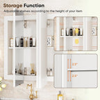 Antok 24x24 Inch Medicine Cabinet with Mirror, Wall Mounted Bathroom Mirror Cabinet, Wooden Medicine Cabinet Mirror, Recessed or Surface, White