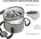Round Cake Carrier Box with Lid and Handle, Transportation Insulated Bag for Cakes, Cupcakes and Pies, Triple Locking Design for Safe Transportation (Grey, 12 * 12 * 7.9 Inch)