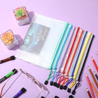 Jetec 32 Pcs Mesh Zipper Bags Toy Storage Bikini Organizer Bag Bolsas Para Guardar Trajes De Bano Waterproof Zipper Reusable Pouch Puzzle Multipurpose for Storage Office(Sweet Color,9 x 7 Inch)