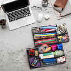 2 Pack Desk Drawer Organizer, Metal Mesh Drawer Office Tray, 6 Compartments Pen Organizer Storage Box, Desktop Basket Accessories for Home Office School Kitchen Vanity Supplies, Black