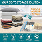 Cozy Essential Vacuum Storage Bags, Compression Space Saver Bags for Clothes, Comforters, Blankets, Pillow, Bedding, Sealer Clothing Storage,30 Combo