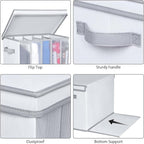 Univivi Large Size Wardrobe Clothes Organizer, 5 Grids Sweater Organizer for Closet with Handles, Support Boards and Lids, Foldable Closet Organizers for Sweaters, Pants, T-shirt, Hoodie- 4 Pack