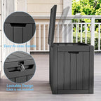 35 Gallon Outdoor Deck Box, Lockable Waterproof Outdoor Storage Boxes For Garden Tools,Indoor Cushions,Accessories Outside Storage Resin Weatherproof Container(Black)