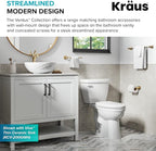 Kraus Ventus Glass Bathroom Shelf with Rail, Brushed Gold Finish, KEA-17745BG