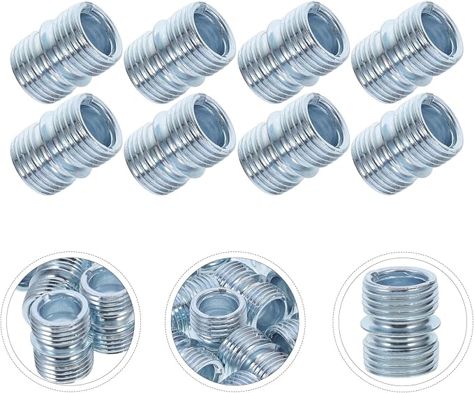 20pcs Wire Shelf Rack Connector Nuts 3/4 Inch Double-Head Threaded Rod Metal Connectors for Replacement Storage Shelf Accessories
