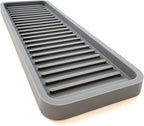 Happitasa Silicone Kitchen Sink Organizer Tray, Sponge Holder and Countertop Protector | Bathroom and Kitchen Soap Dish and Dispenser Tray (Grey, 12"x4", 9.2 Ounces)