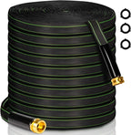 Garden Hose 25 ft Water Hose Flexible Heavy Duty Outdoor Lightweight No Kink Long Non-Expandable High Pressure Flat Hoses Pipe 100’ Strong 3/4’’ Brass Fitting for Outside Yard Lawn Car Wash