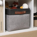DULLEMELO Fabric Storage Basket for Shelves/Closets, Collapsible Rectangle Basket for Organizing Clothes, Toys, Towels, Books, Laundry, Nursery, Dog Toy Basket Empty (Black&Gray)