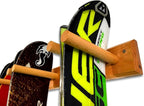 StoreYourBoard Timber Ski Wall Rack, 4 Pairs of Skis Storage, Wood Home and Garage Mount System, Natural Wood