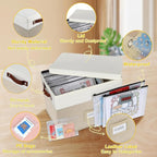 Board Game Storage, Board Game Organizer with 12pcs Zipper Bags and Writable Stickers, Board Organizers Storage with Lid for Office Supplies, Puzzles, Video Game, Craft Product