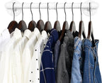 WEBI Clothing Rack Wall Mount,20" Industrial Pipe Clothes Rack for Hanging Clothes,Heavy Duty Iron Garment Rack Bar,Retail Display Clothes Rod for Closet,Laundry Room,White